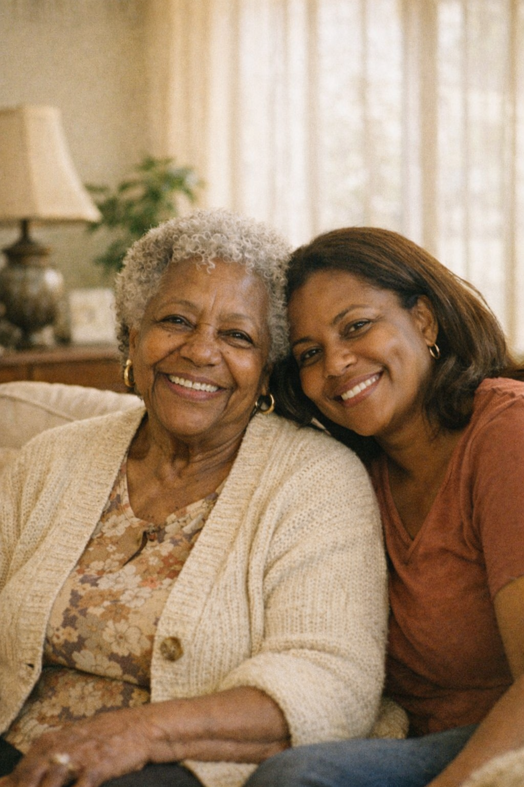 Caring family at home